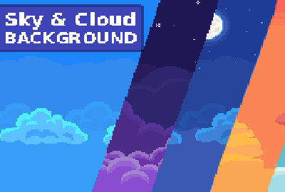 2D Pixel Art Backgrounds ( 10 Sky & Cloud ) main cover image